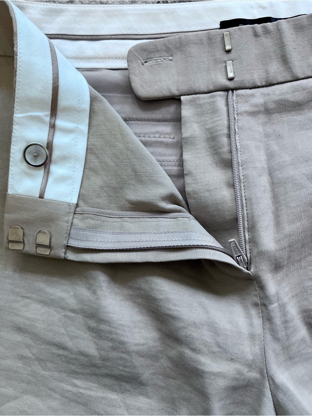 Elie Tahari Straight Leg Linen Pants Wide Ankle Length size 8 - Picture 5 of 7